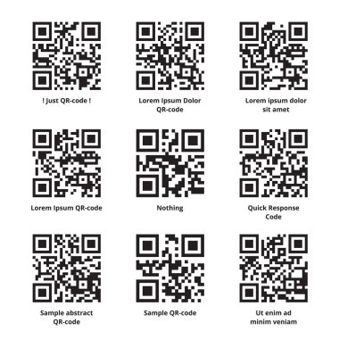 Küme örnek Lorem Ipsum Qr kodları
