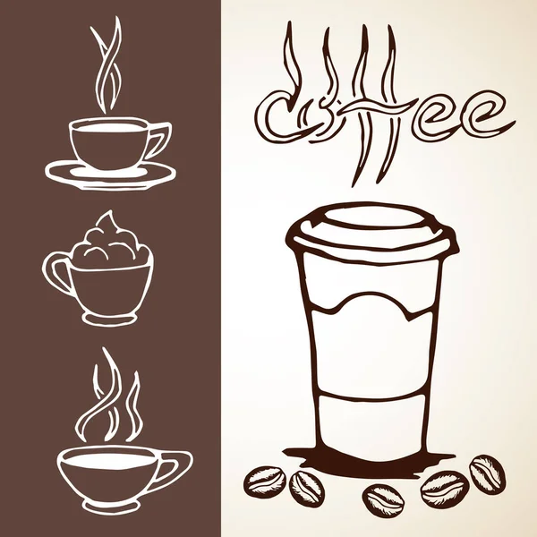 Hand Drawn Coffee Sketches — Stock Vector