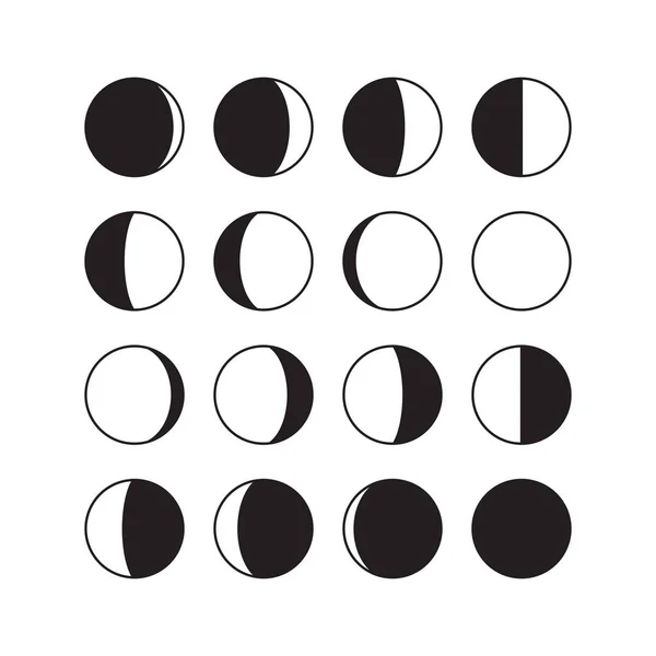 Icônes phases de lune — Image vectorielle