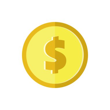 Amerikan altın sikkesi. Düz simge. Amerikan para birimi sembolü. Biçimlendirilmiş eps8 vektör çizimi.