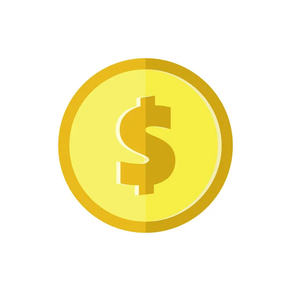 Uns Dollar Goldmünze Flaches Symbol Amerikanisches Währungssymbol Stilisierte Eps8 Vektorillustration — Stockvektor