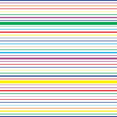 Colorful horizontal striped seamless pattern. Repeating texture with rainbow colored parallel lines on white background. Multicolor lined vector illustration. clipart