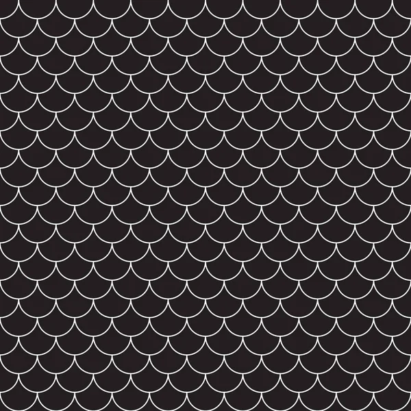 Fish Scales Seamless Pattern Repeating Geometric Background Black White Colors — Stock Vector