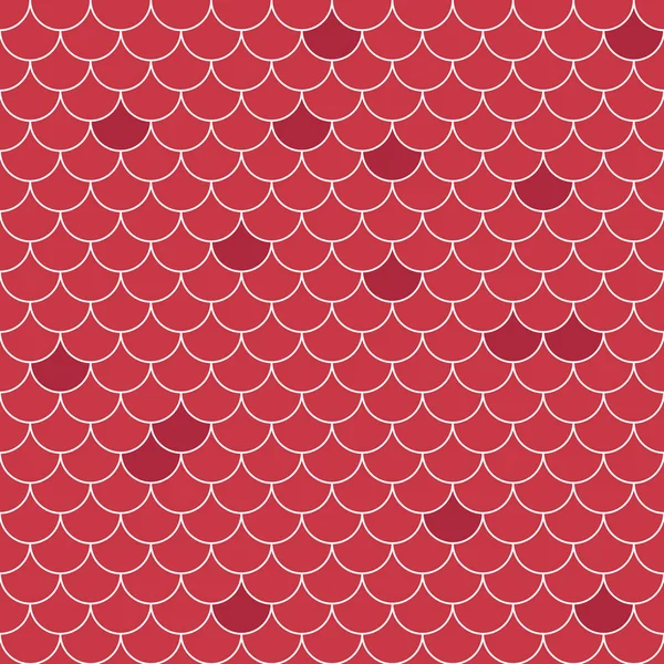 Visschalen Naadloos Patroon Herhaling Van Geometrische Achtergrond Rode Tinten Gestileerde — Stockvector