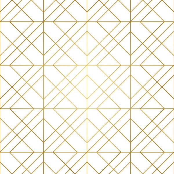 Seamless Geometric Pattern Golden Lines White Background Texture Rhombus Nodes — ストックベクタ