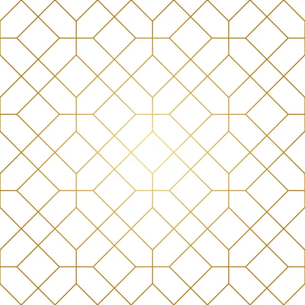 Sömlöst Geometriskt Mönster Gyllene Linjer Vit Bakgrund Textur Med Romb — Stock vektor