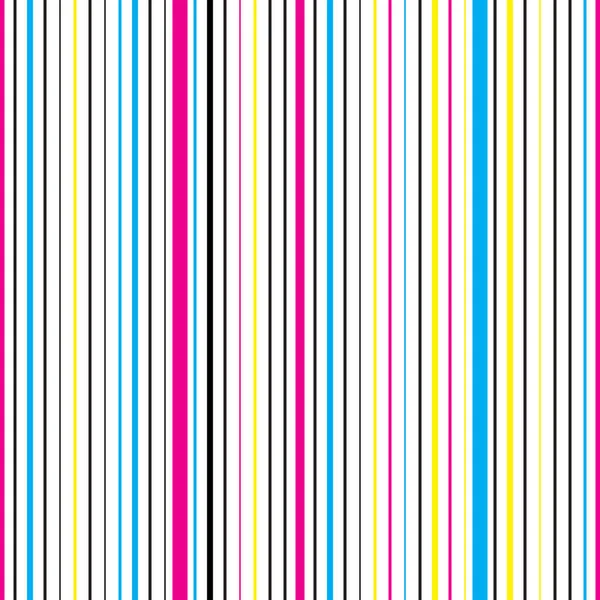 Colorful Vertical Striped Seamless Pattern Repeating Texture Cyan Magenta Yellow — Stock Vector