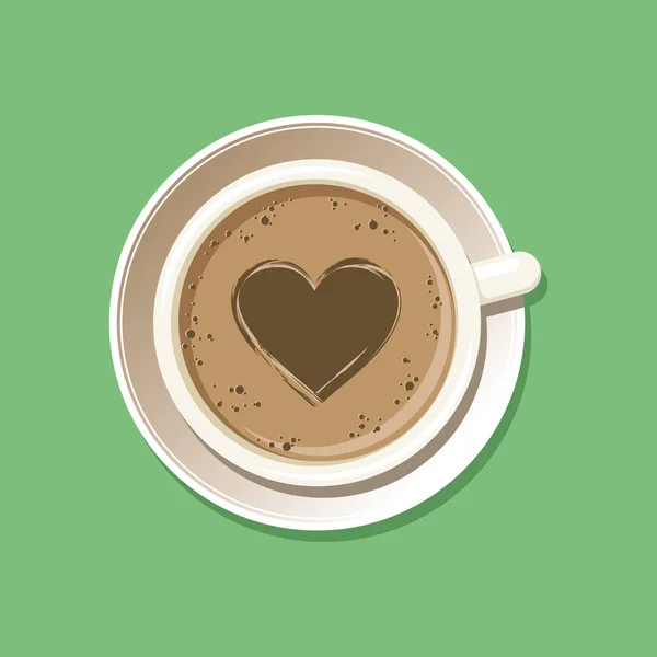 Coupe d'Espresso avec Latte Art Top View — Image vectorielle