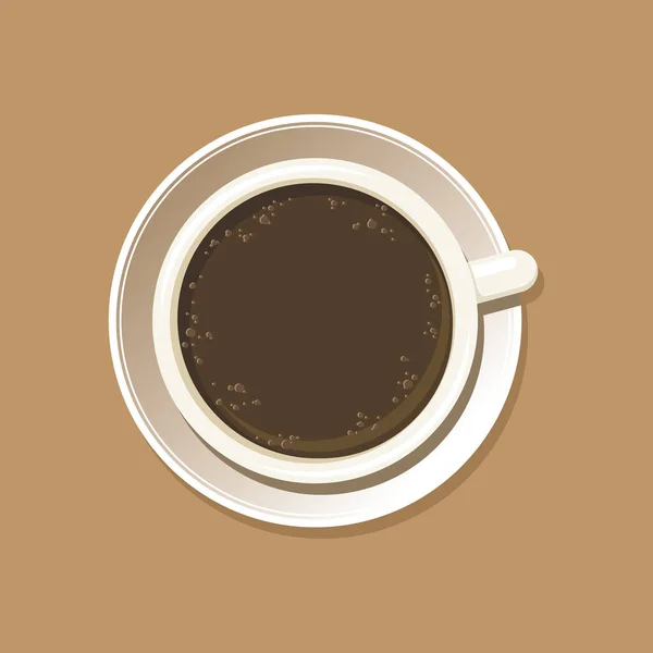 Latte Art Top View ile bir fincan Espresso. — Stok Vektör