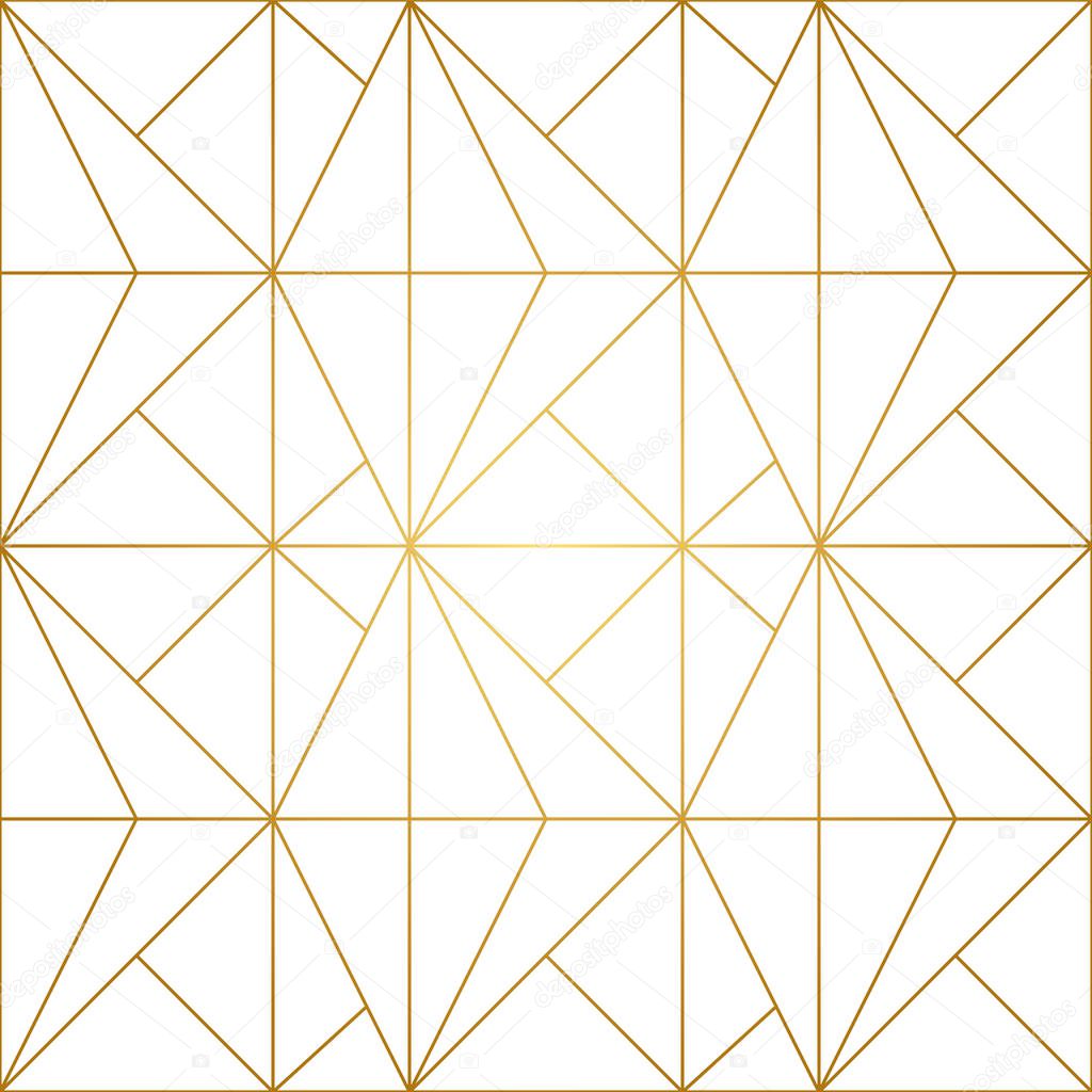 Golden Lines Geometric Seamless Pattern