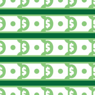 Bir dolarlık banknotun kusursuz deseni. Amerikan para birimi sembollerini yeşile sarıp sarmalamak. Amerikan doları soyut dokusu. Greenback stil vektör eps8 illüstrasyonuName.