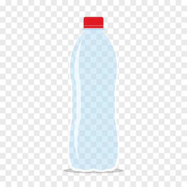 Bottiglia Plastica Trasparente Vuota Con Tappo Cremisi Acqua Succo Frutta — Vettoriale Stock