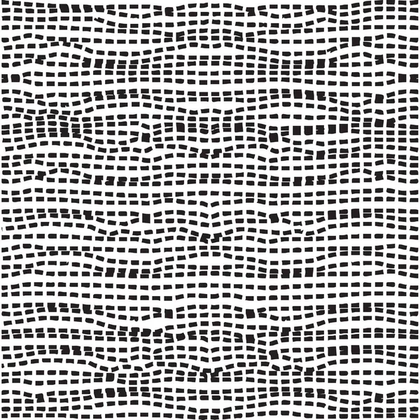 Horizontale Golvende Streepjes Naadloos Patroon Abstracte Wikkeltextuur Zwart Witte Kleuren — Stockvector