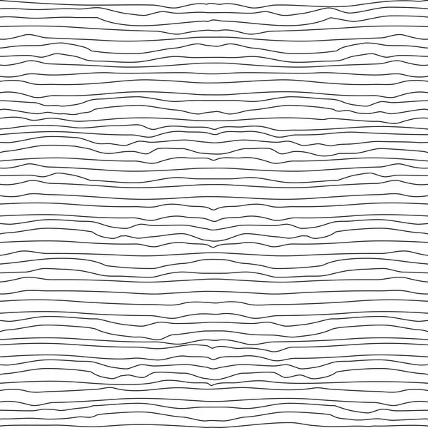Yatay dalgalı, ince, düz olmayan desenler. Siyah ve beyaz renklerle soyut ambalaj dokusu. Vektör eps8 illüstrasyonu.