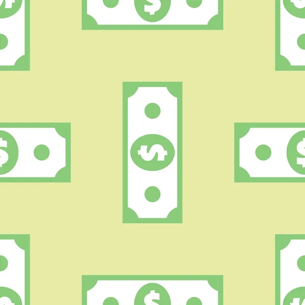 Bir Dolarlık Banknotun Kusursuz Deseni Amerikan Para Birimi Sembollerini Yeşile — Stok Vektör