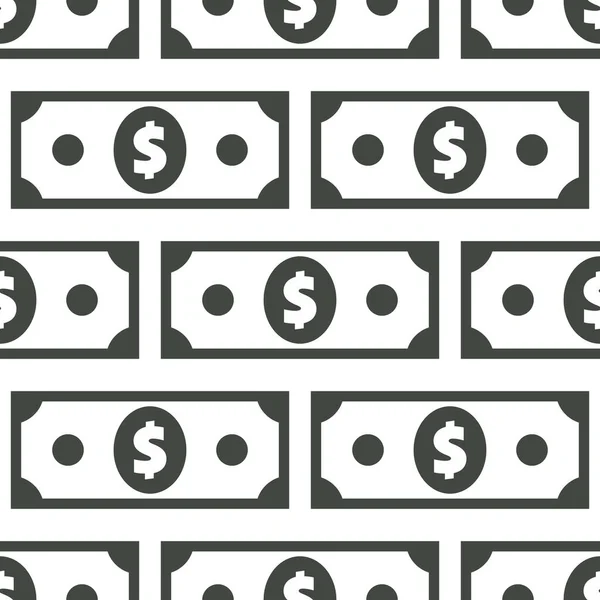 ドル紙幣のシームレスなパターン 白で米国の通貨記号を繰り返すことで背景を包む アメリカドルの抽象的な質感 グリーンバック様式ベクトルEps8のイラスト — ストックベクタ