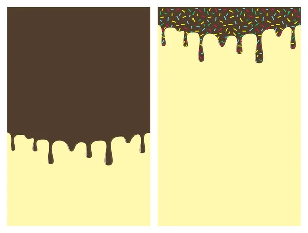 Dripping Beignet Glaçure Fonds Verticaux Ensemble Flux Sucré Liquide Chocolat Illustration De Stock