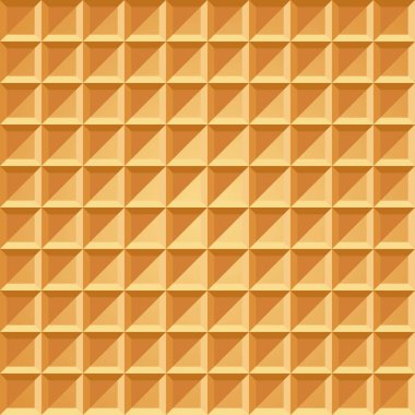 Waffle kusursuz desen. Tekrarlayan desenli fırınlanmış gofret arka planı. Biçimlendirilmiş düz stil vektör eps8 illüstrasyonu.