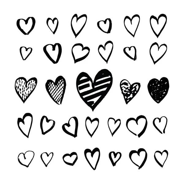 Icônes Coeur Dessinées Main Dans Style Doodle Eléments Design Esquissés Illustrations De Stock Libres De Droits