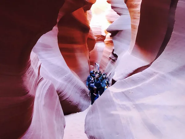 Young Blond Woman Hiking White Pocket Arizona Usa — Stock Photo, Image