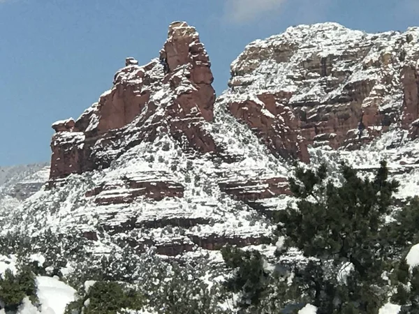 Sníh Sedoně Arizona Usa — Stock fotografie