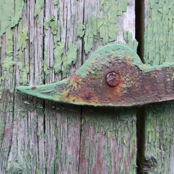 Legno arrugginito ferro serratura texture di vecchio, vintage, pioggia e vento, wea — Foto Stock