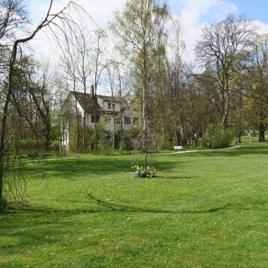 Bir bad Steben, Almanya Bavyera spa Park'ta ay mai