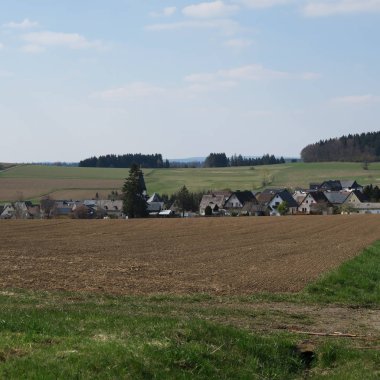 Alanları ve çayırlar Almanya Bavyera, frankenwal manzara