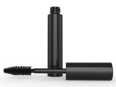 -Beyaz arka plan üzerinde siyah rimel