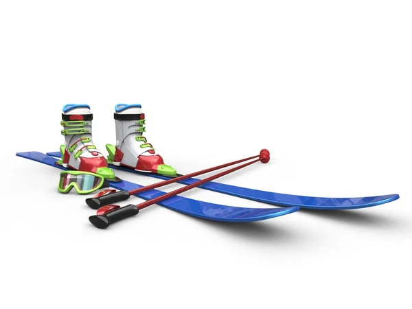 Colorful ski equipment — Stock Photo, Image