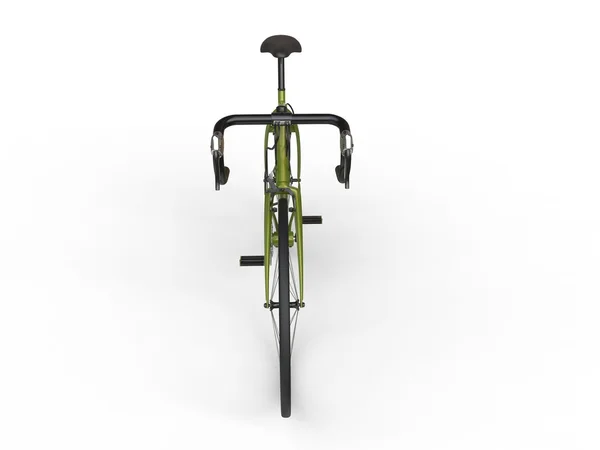 绿色体育自行车-前台顶视图 — 图库照片