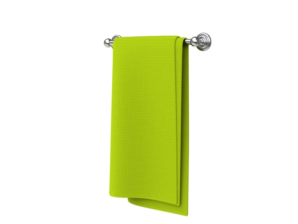 Grünes Tuch auf einem Kleiderbügel — Stockfoto