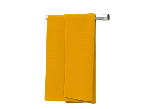 Gelbes Tuch auf einem Kleiderständer — Stockfoto