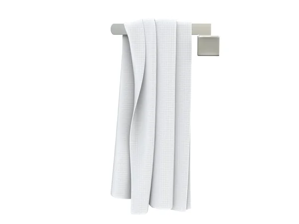 Weißes Handtuch auf einem Handtuchhalter — Stockfoto
