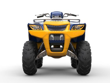 Awesome four - wheeler - front view closeup shot clipart