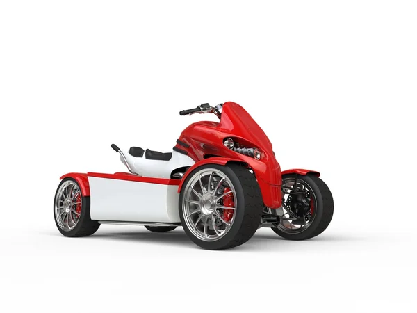 Modern piros elektromos quad bike - stúdió felvétel — Stock Fotó