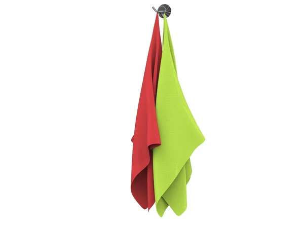 Tovaglioli di stoffa rossa e verde — Foto Stock