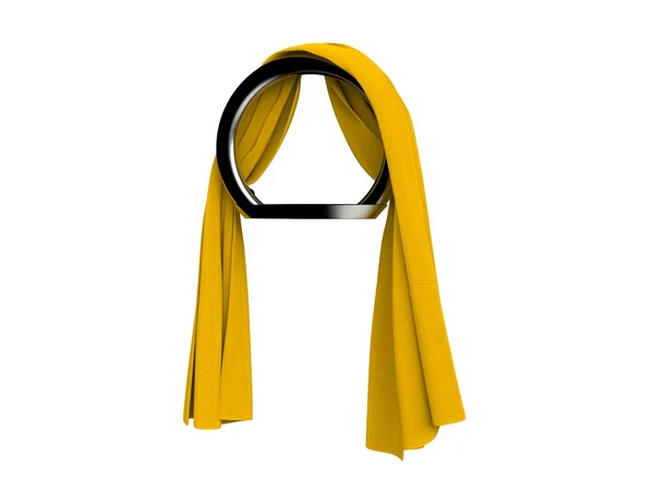 Toalla amarilla en una percha de toalla redonda —  Fotos de Stock
