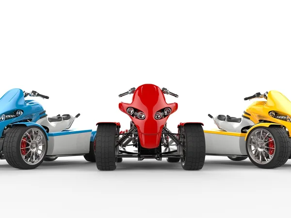 Vélos quad électriques - plan coupé - quad rouge en bref — Photo