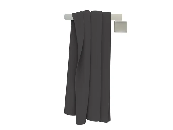 Schwarzes Handtuch auf einem Handtuchhalter — Stockfoto