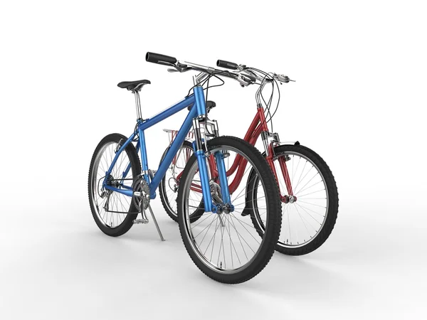 Biciclette blu e rosse — Foto Stock