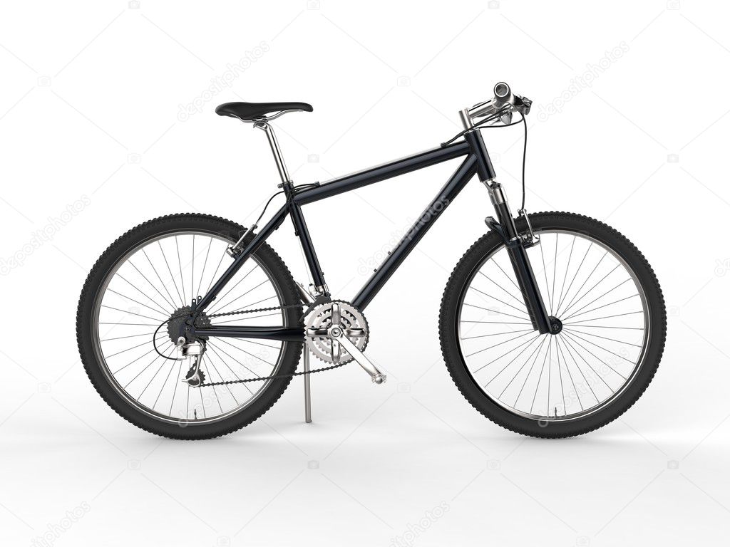 Modern black mountain bike side view Stock Photo by ©Trimitrius 126437624
