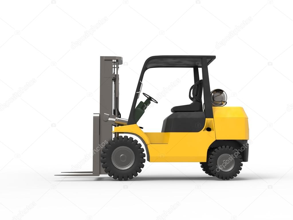 Yellow forklift - side view — Stock Photo © Trimitrius #126464538