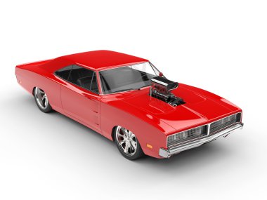 Eski model kırmızı kas araba - studio vurdu