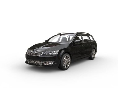 Siyah karavan aile arabası - studio vurdu