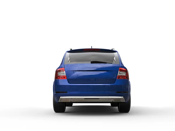 Auto di famiglia metallica blu - vista posteriore — Foto Stock
