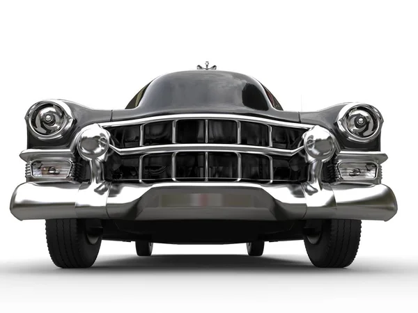 Vintage svart bil - extrem närbild skott - framsida — Stockfoto