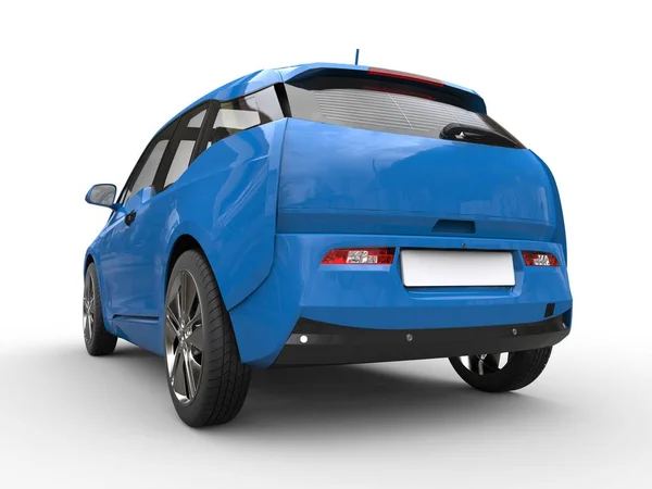 Carro elétrico azul - visão traseira — Fotografia de Stock