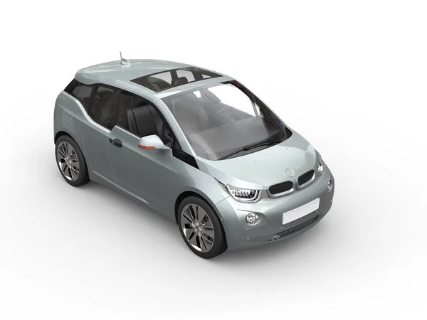 Plata metálica coche eléctrico pequeño - vista superior — Foto de Stock