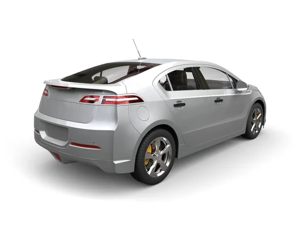 Zilveren elektrische moderne auto - achteraanzicht — Stockfoto